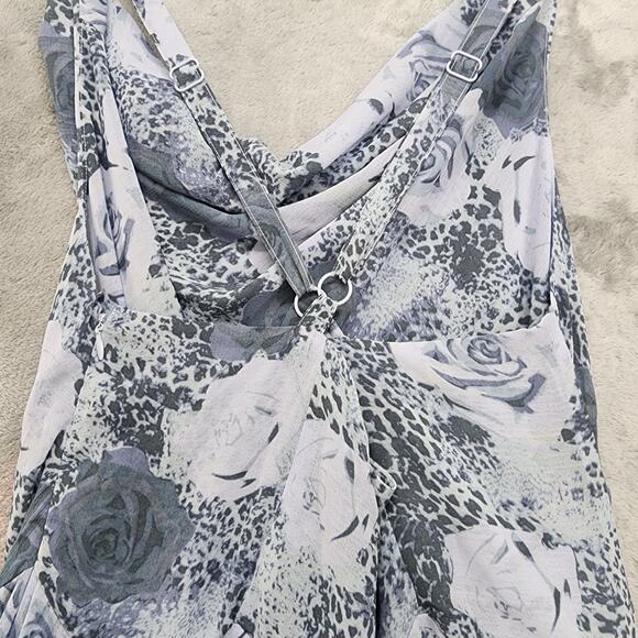 NEW Urban Outfitters UO Silence + Noise Dress XL Blue Marie Cowl Neck Mini Boho - Picture 3 of 11